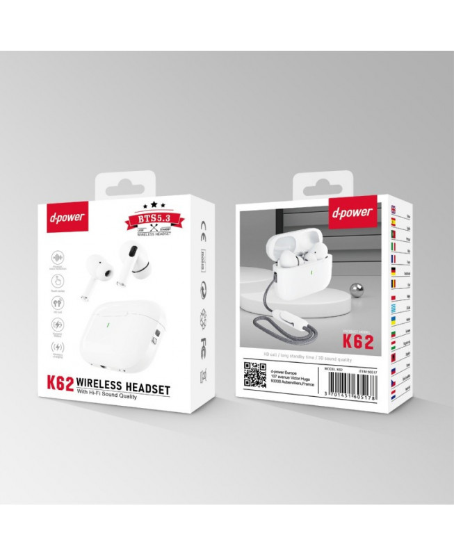 Headphone Wireless K6202 A500 White