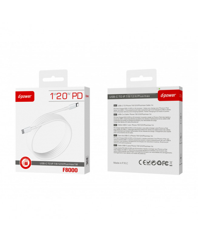 F8000 20W PD USB C Cable For Lightning