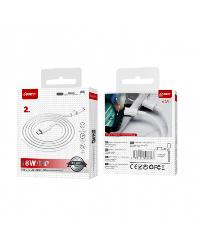 F8002 20W PD USB C Cable For Lightning 2M