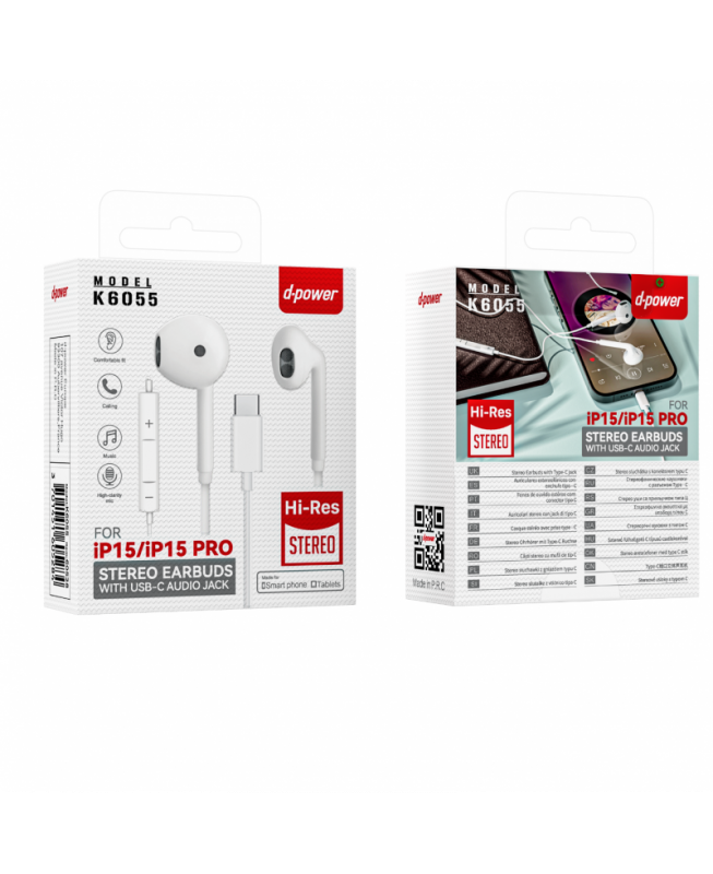Headphone K6055 Type c White